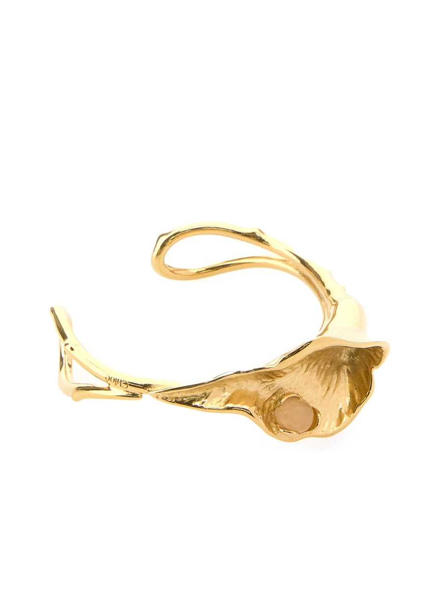 Chloé Bracelet in Gold Brass and Rose Quartz
