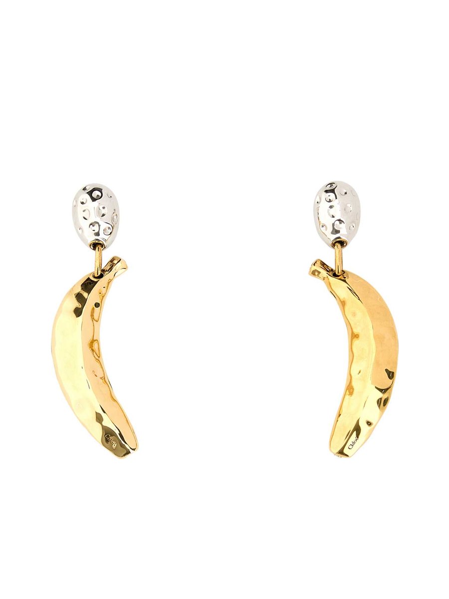 Chloé Bananas Earrings in Multicoloured Brass