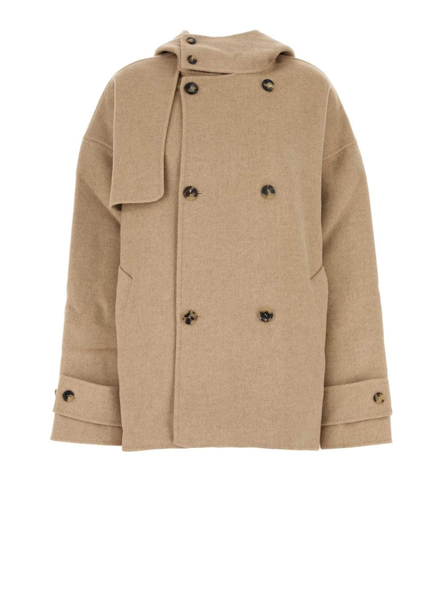 JW Anderson Oversized Peacoat in Beige Wool