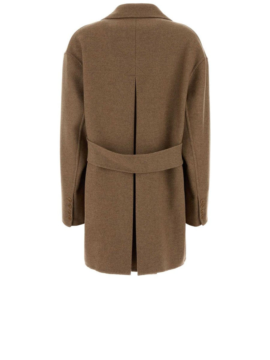 Ermanno Scervino Single-Breasted Coat in Camel Wool