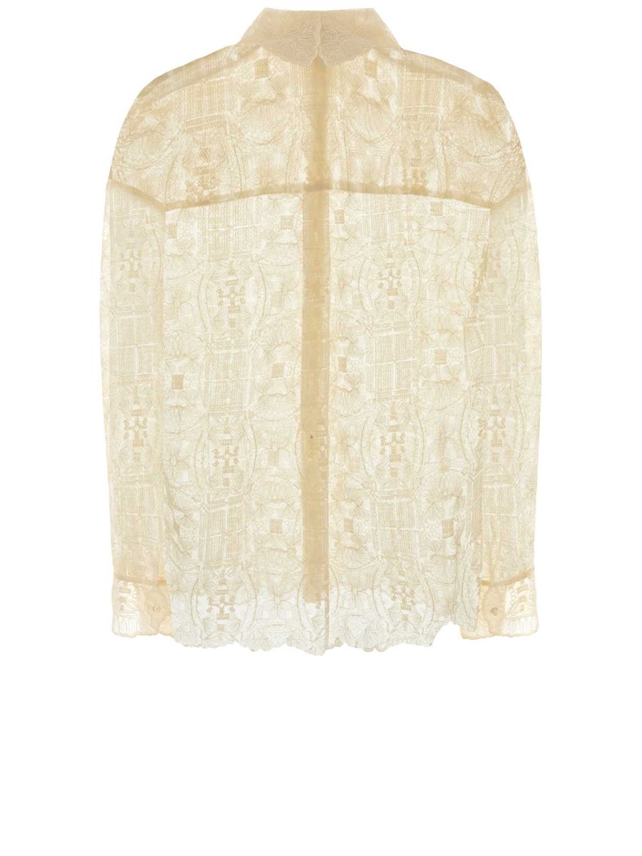 Ermanno Scervino Lace Shirt in White Polyester
