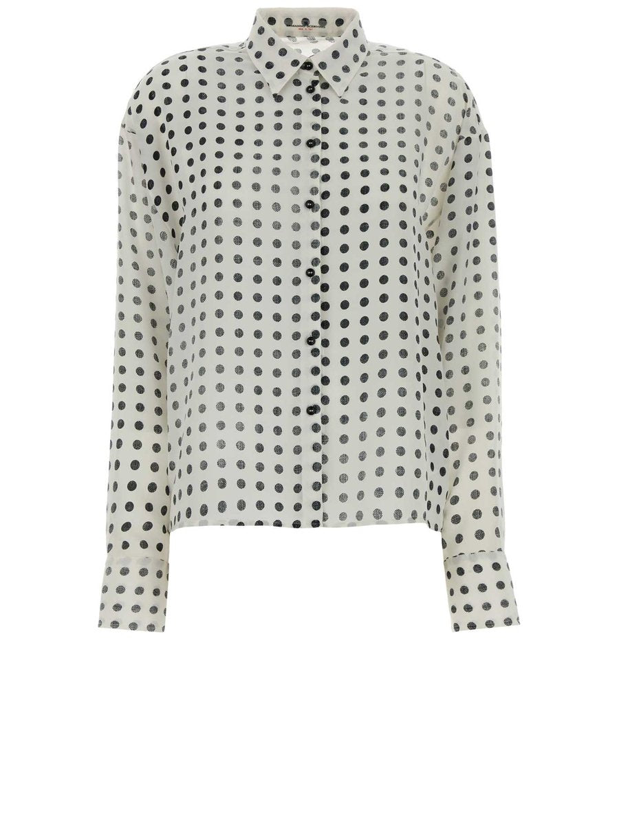 Ermanno Scervino Polka Dot Shirt in Printed Silk