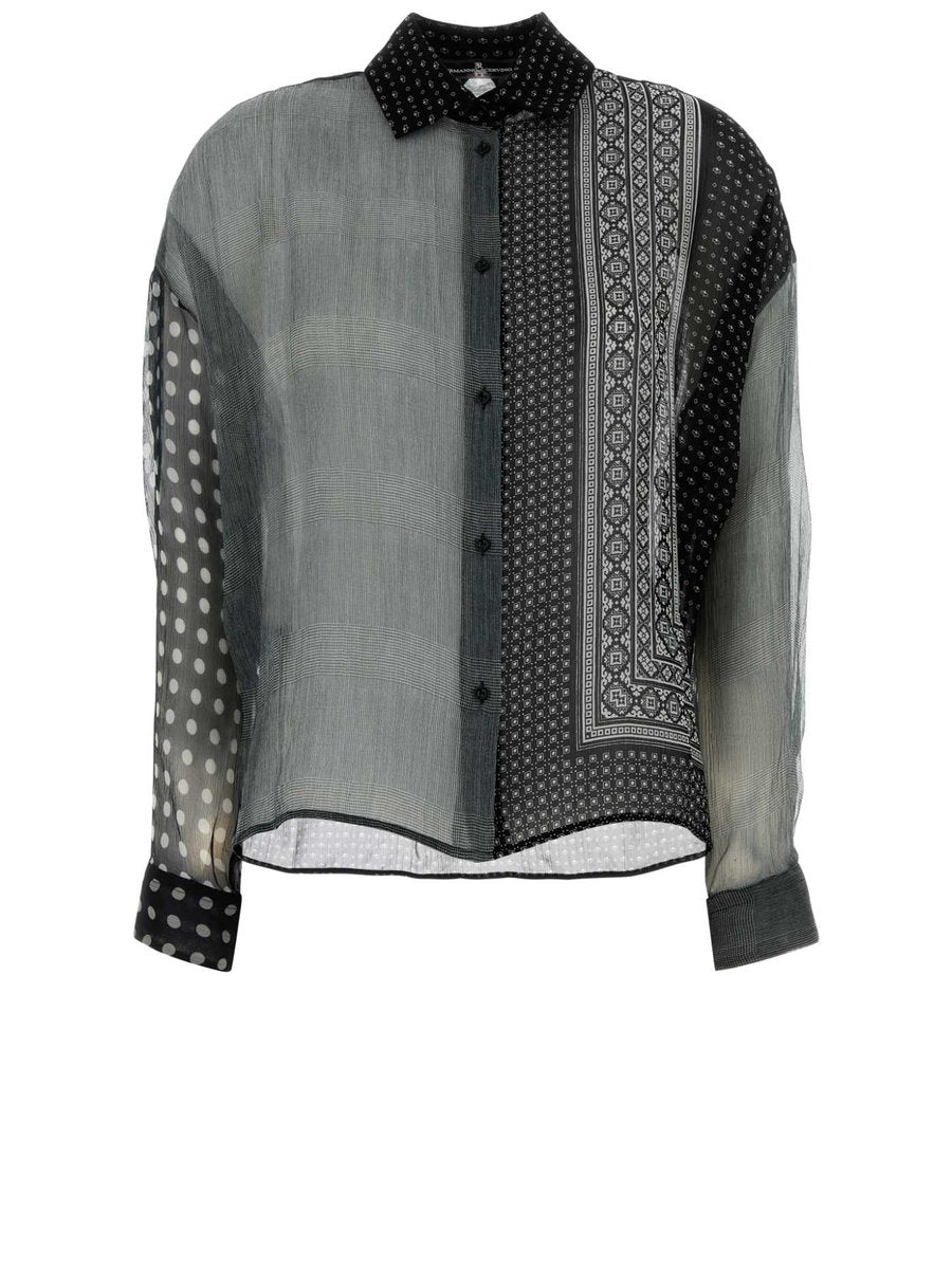 Ermanno Scervino Printed Shirt in Printed Silk