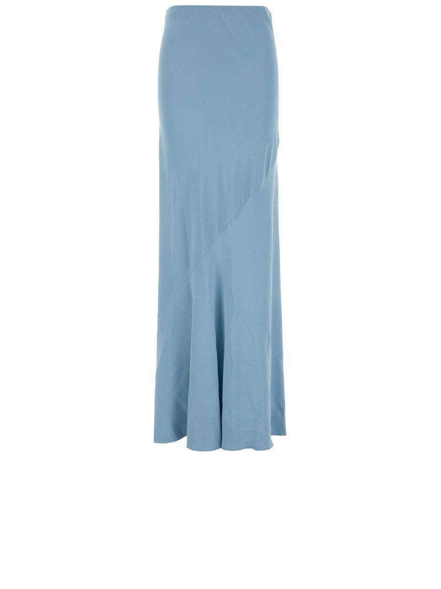 Ermanno Scervino Long Skirt in Light Blue Viscose