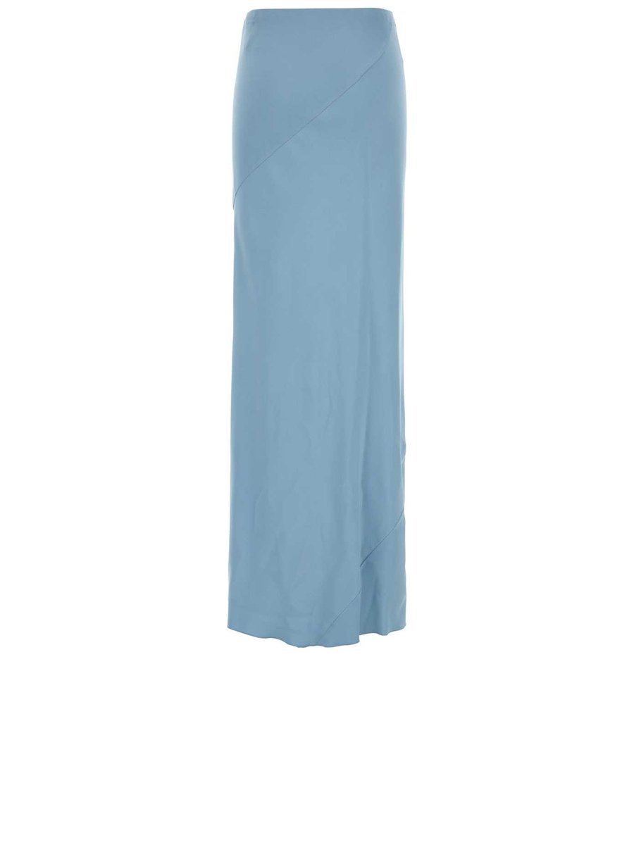 Ermanno Scervino Long Skirt in Light Blue Viscose