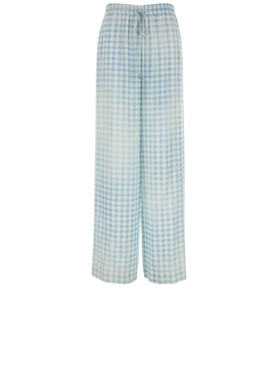 Ermanno Scervino Palazzo Pants in Checked Silk