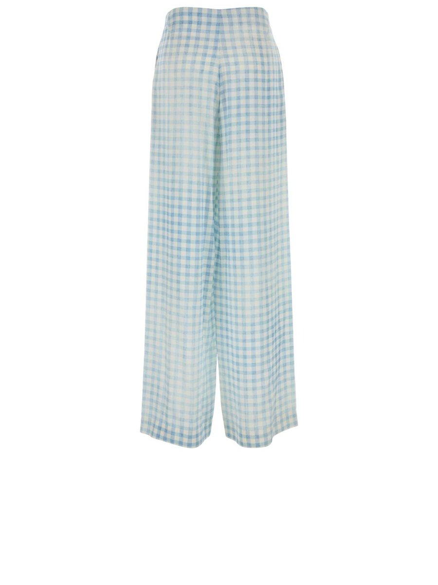 Ermanno Scervino Palazzo Pants in Checked Silk
