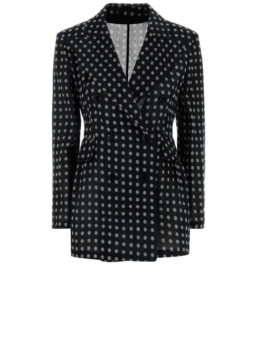 Ermanno Scervino Double-Breasted Blazer in Printed Silk