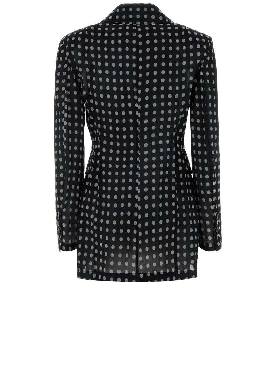 Ermanno Scervino Double-Breasted Blazer in Printed Silk