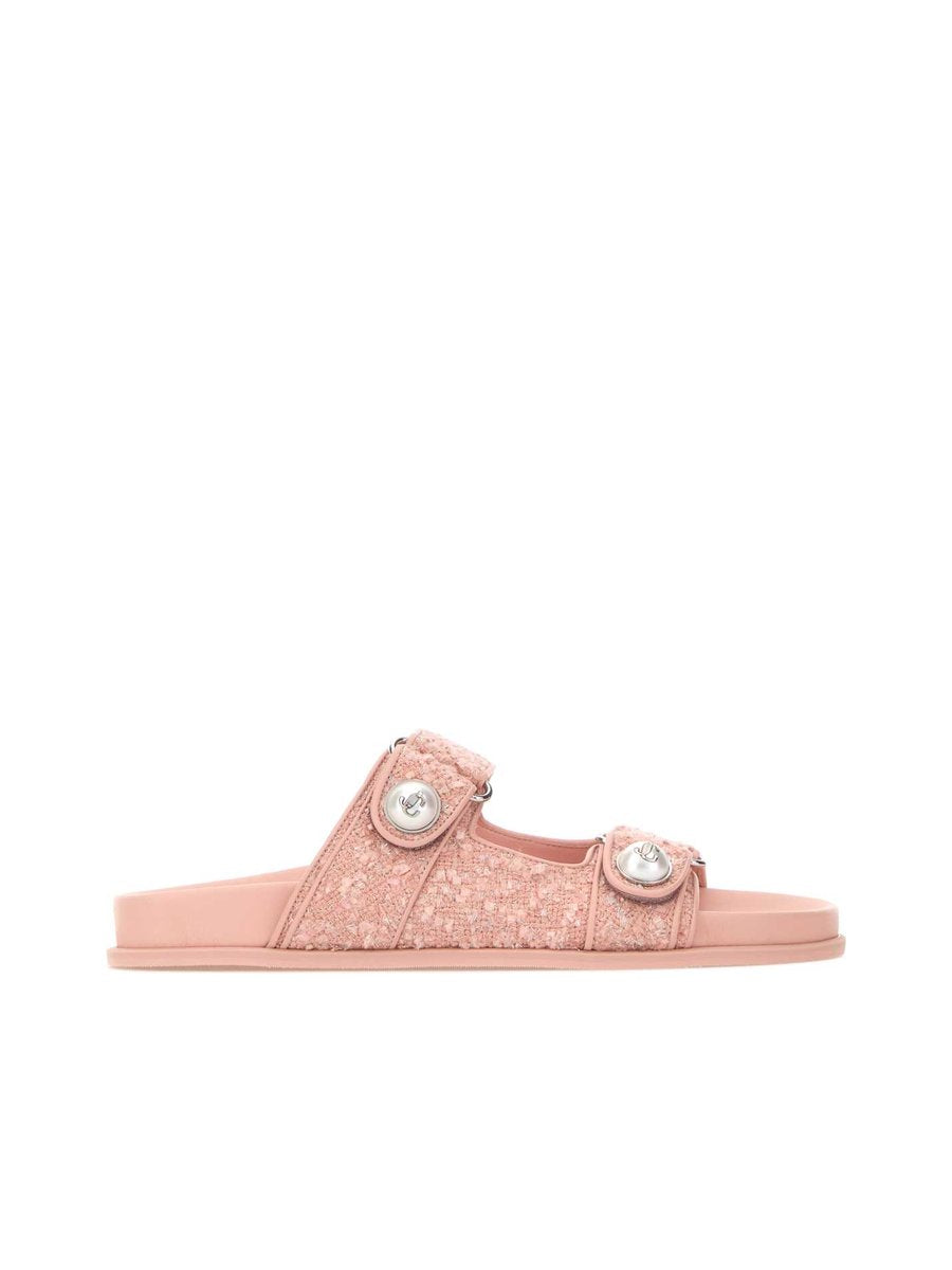 Jimmy Choo Fayence Sandals in Pink Fabric