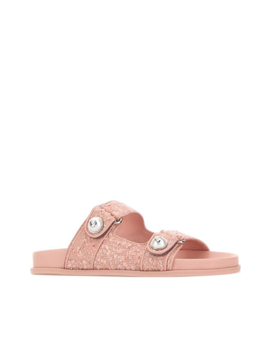 Jimmy Choo Fayence Sandals in Pink Fabric