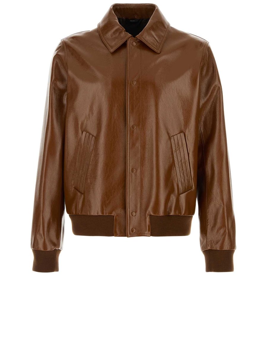Fendi Blouson Jacket in Brown Calfskin