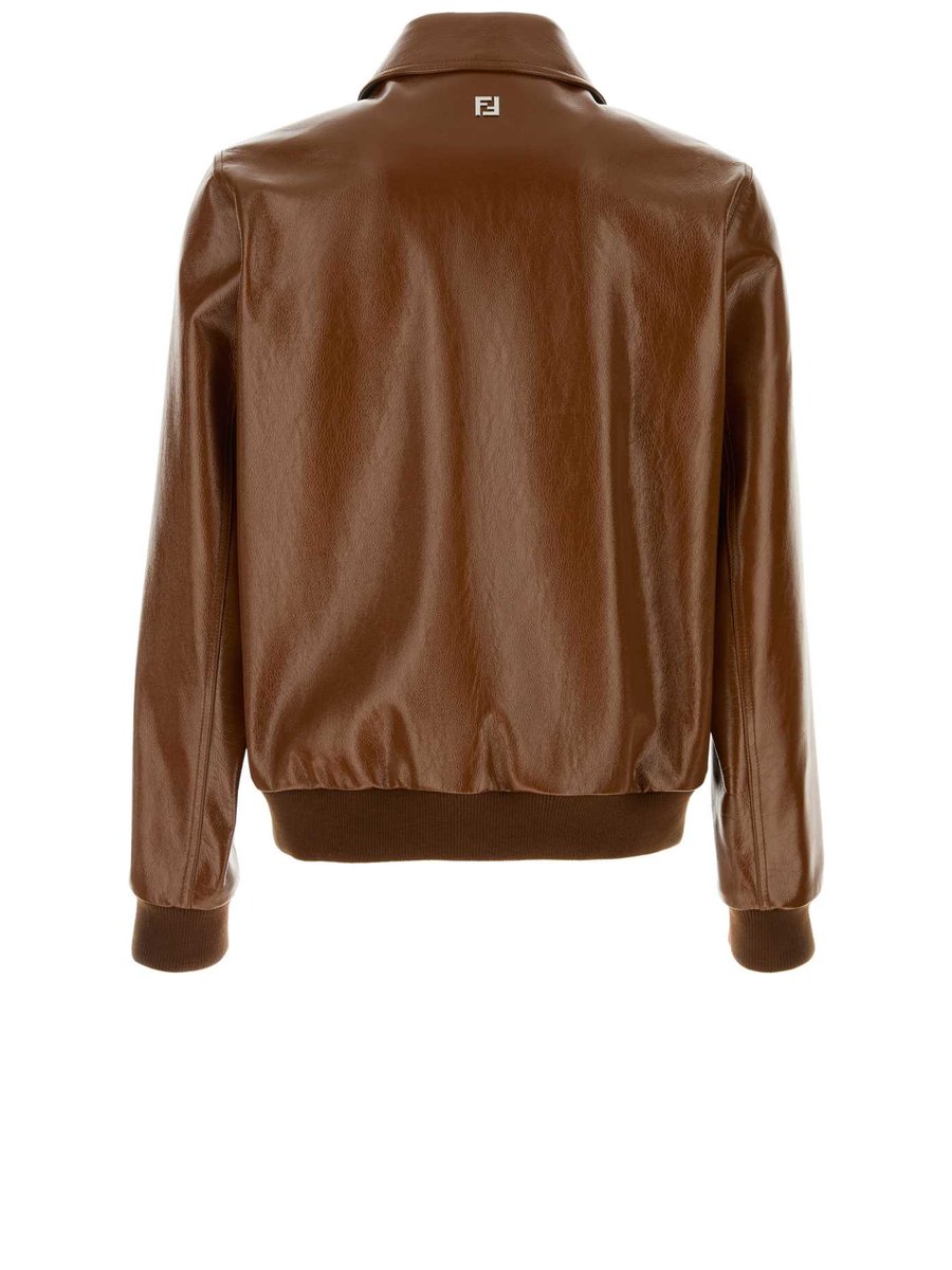 Fendi Blouson Jacket in Brown Calfskin