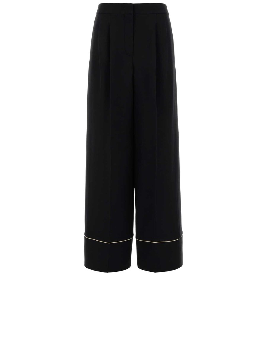 Fendi Pants in Black Wool Silk