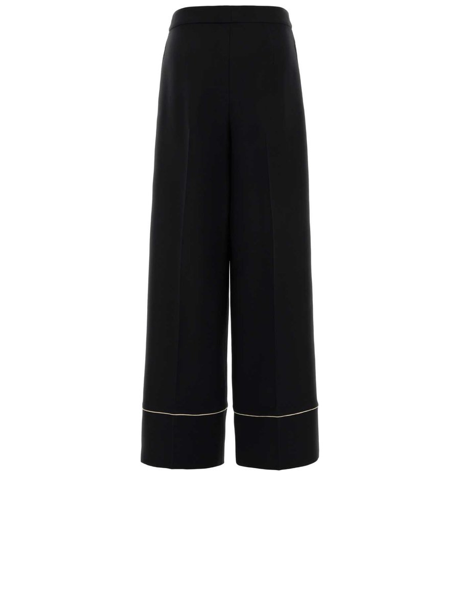 Fendi Pants in Black Wool Silk