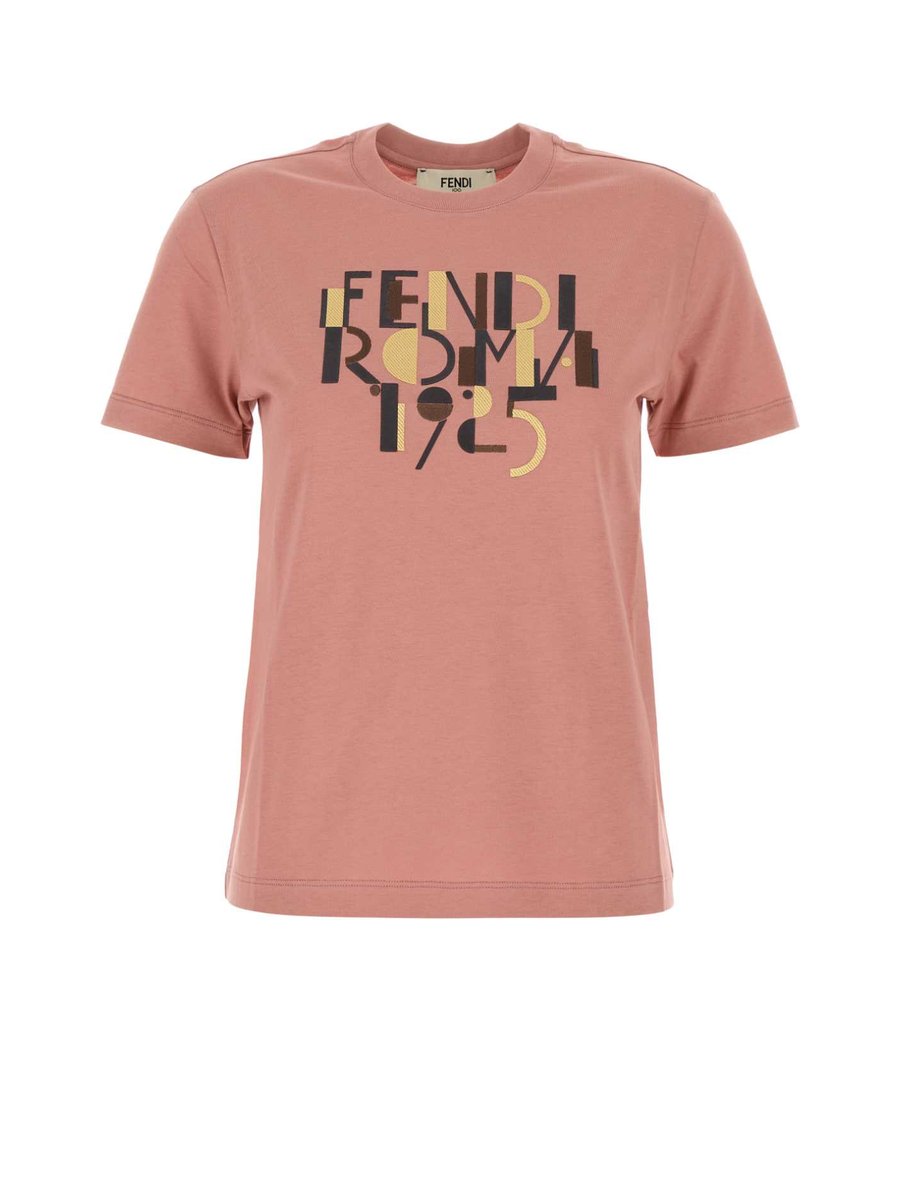 Fendi T-Shirt in Pink Cotton