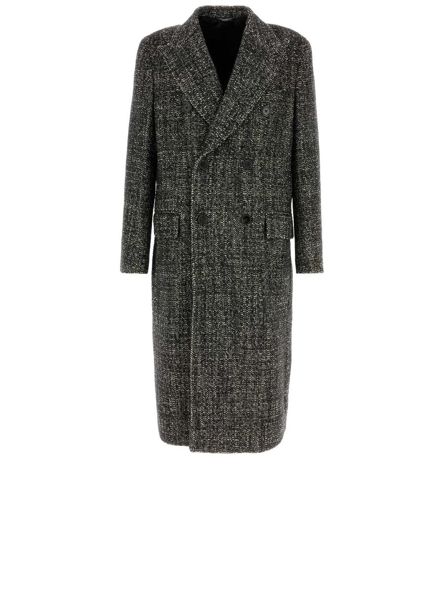 Dolce & Gabbana Coat in Multicoloured Virgin Wool