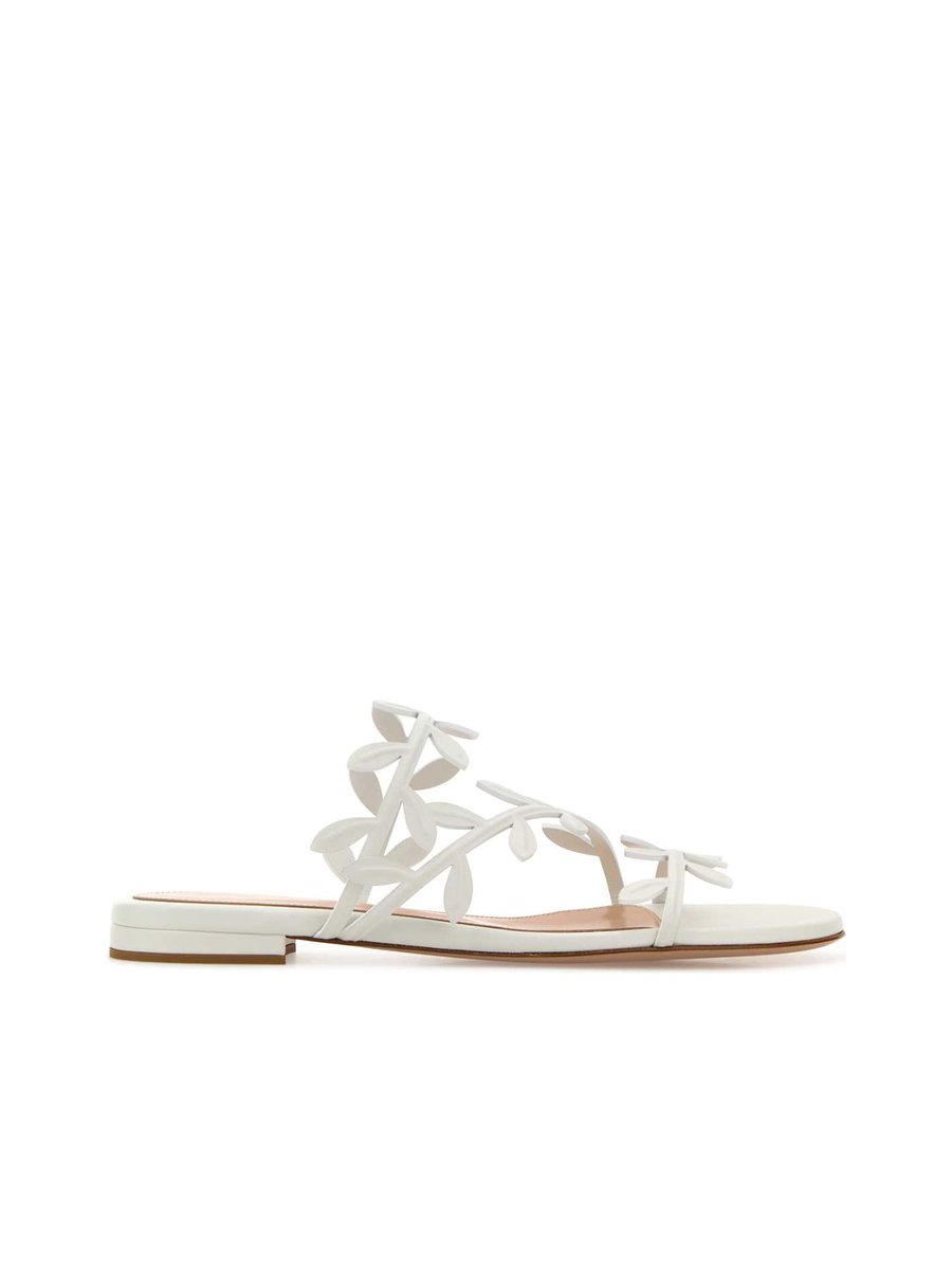 Gianvito Rossi Flavia Sandals in White Nappa Leather