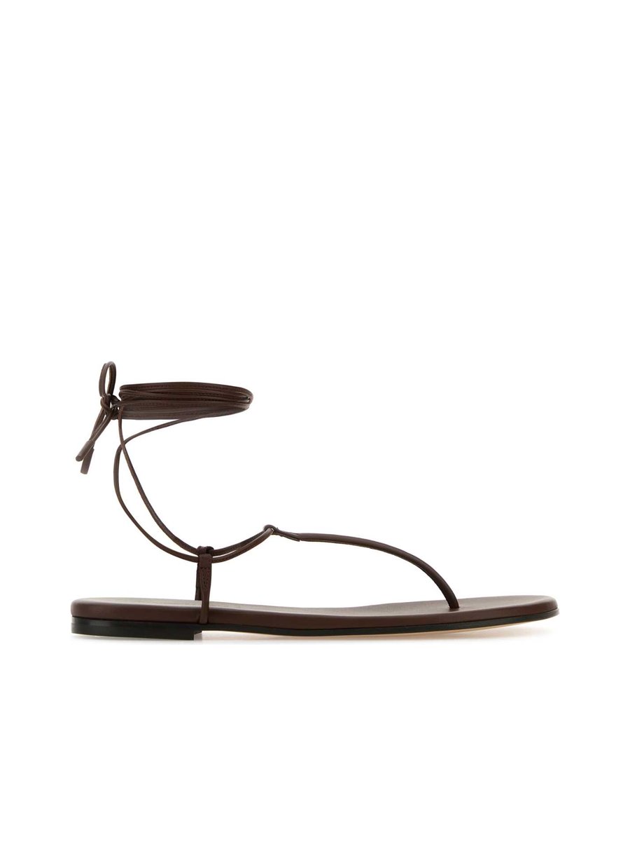 Gianvito Rossi Gwyneth Ballet Flats in Brown Nappa Leather