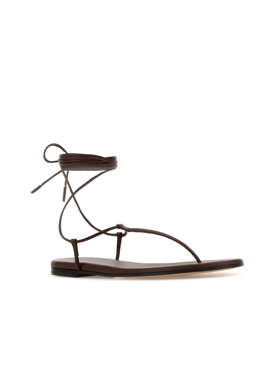 Gianvito Rossi Gwyneth Ballet Flats in Brown Nappa Leather