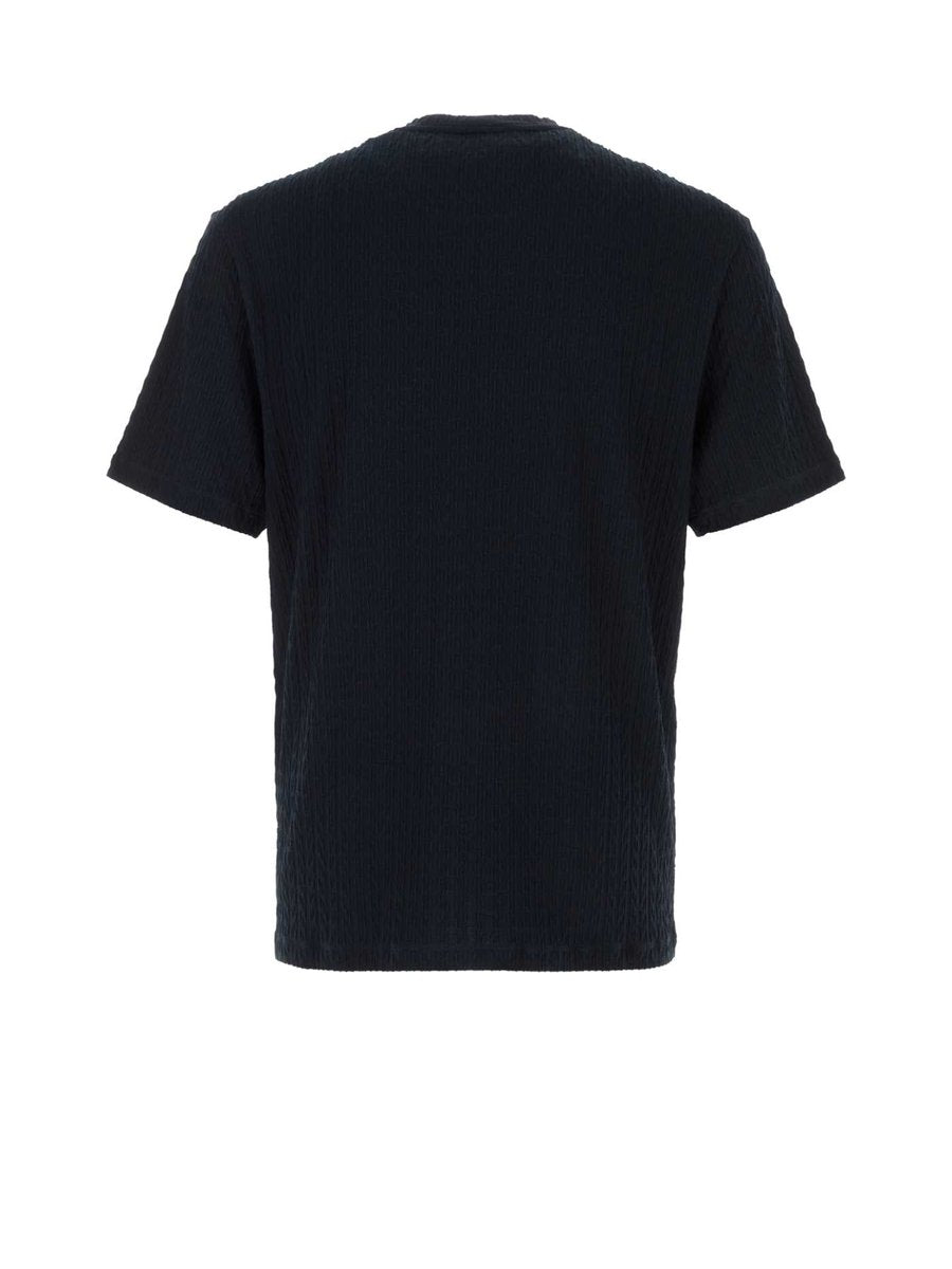 Giorgio Armani Knit T-Shirt in Blue Viscose-Cashmere Blend