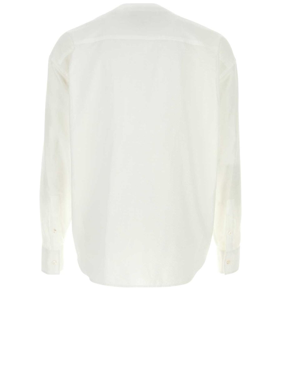 Giorgio Armani Seersucker Shirt in White Cotton