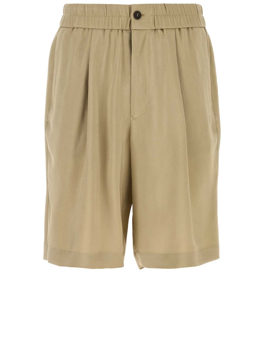 Giorgio Armani Bermuda Shorts in Beige Viscose Twill