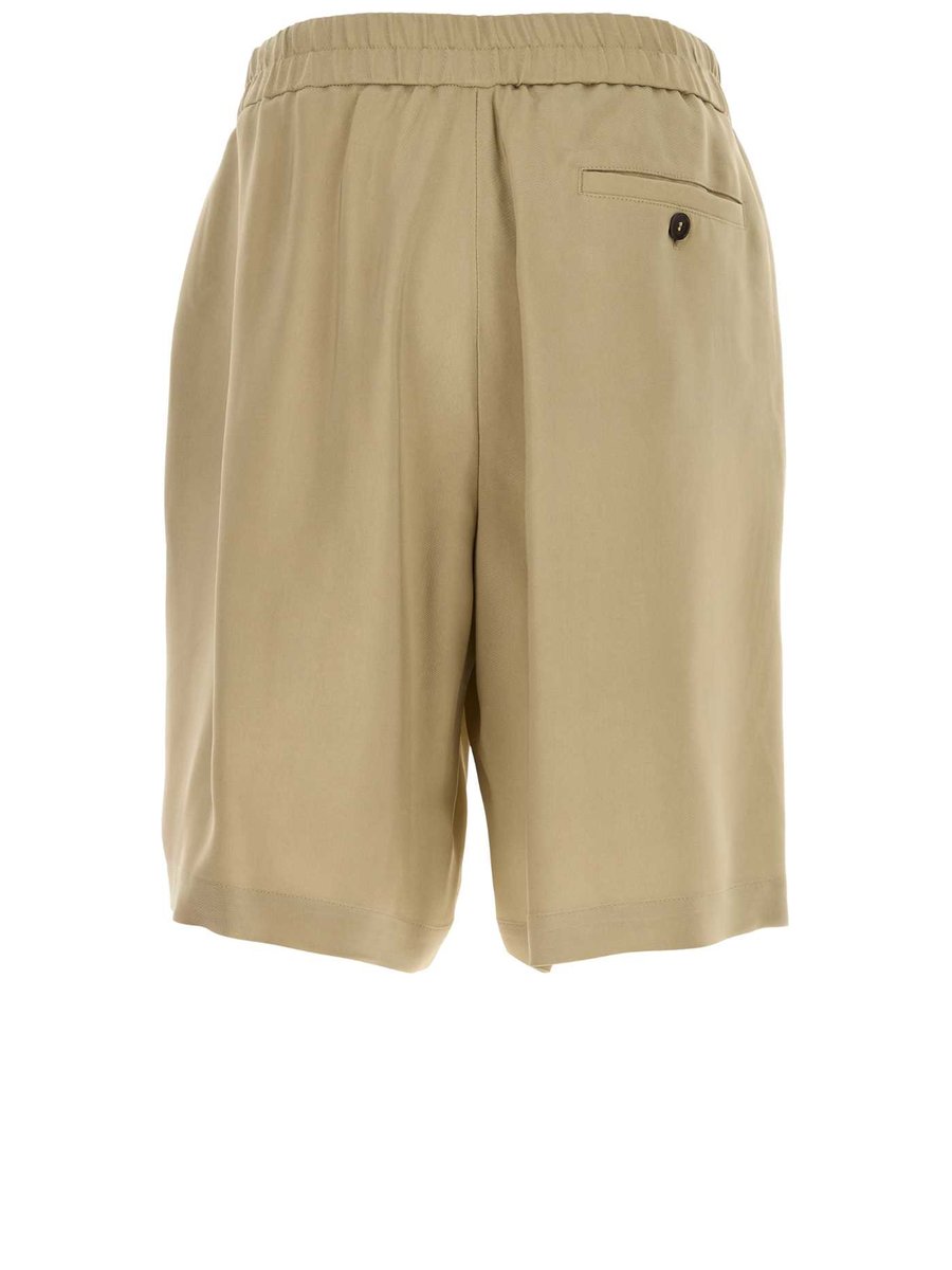 Giorgio Armani Bermuda Shorts in Beige Viscose Twill