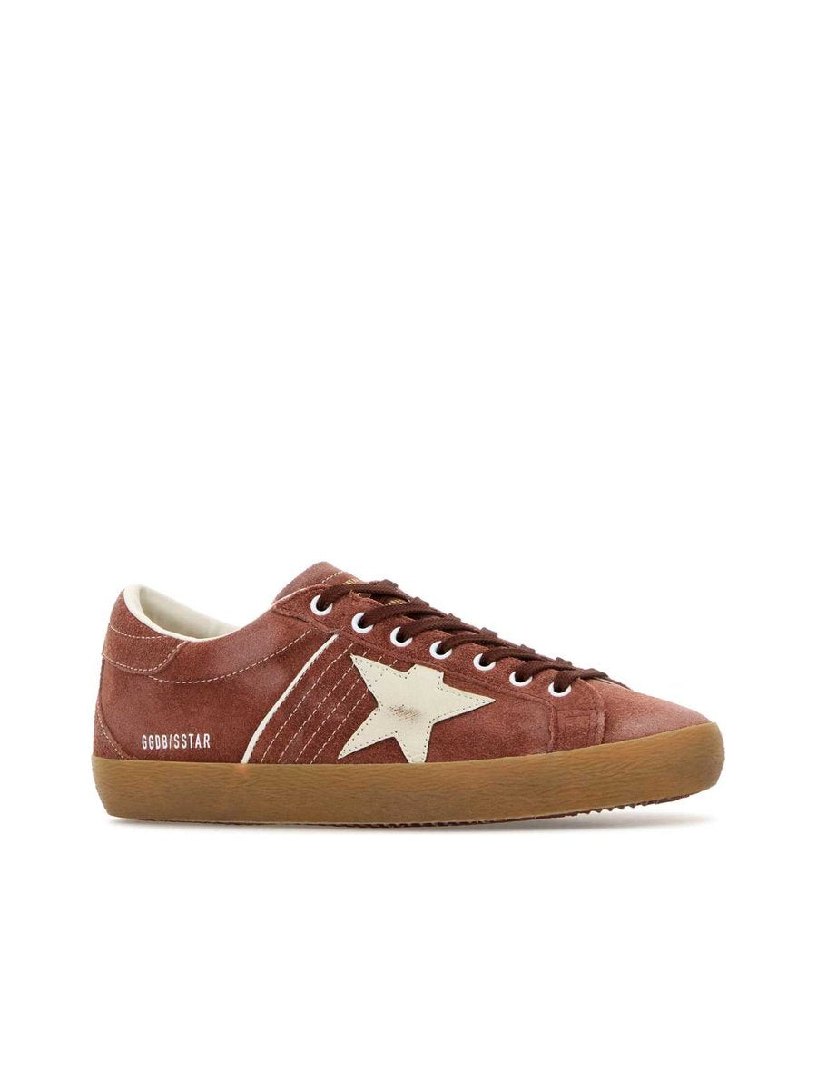 Golden Goose Super Star Sneakers in Red Waxed Suede