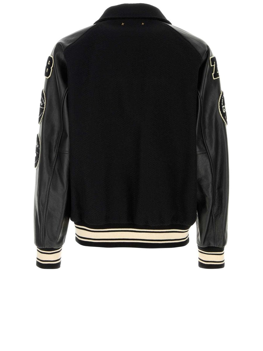 Golden Goose Deluxe Brand Bomber Jacket in Black Virgin Wool