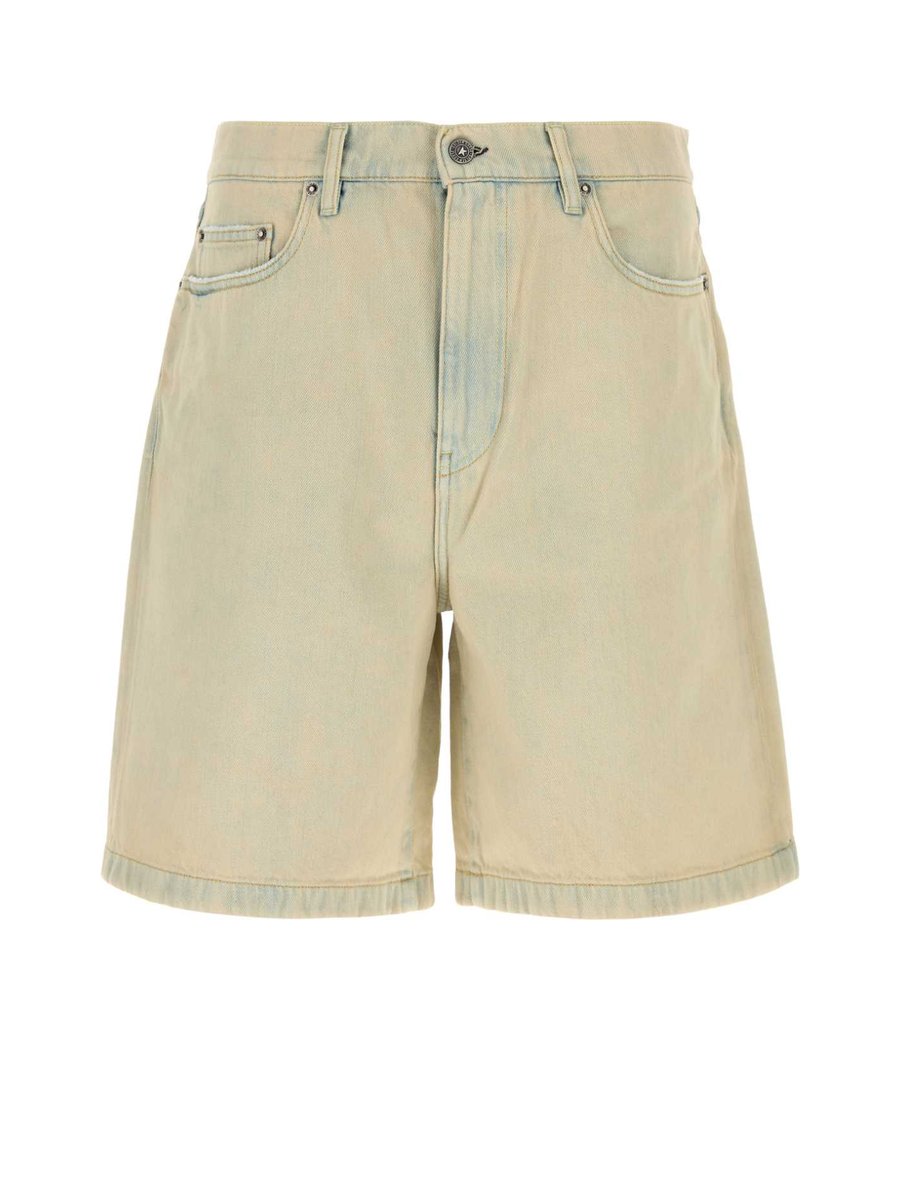 Golden Goose Journey Denim Shorts in Beige Cotton