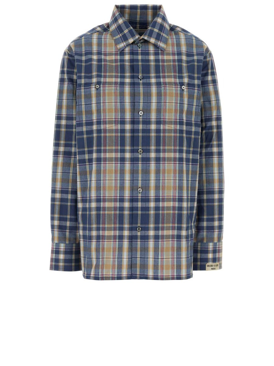 Golden Goose Journey Over Shirt in Checked Cotton
