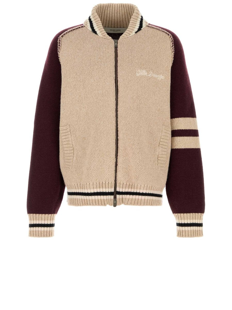 Golden Goose Journey Unisex Knit Jacket in Beige Wool Blend
