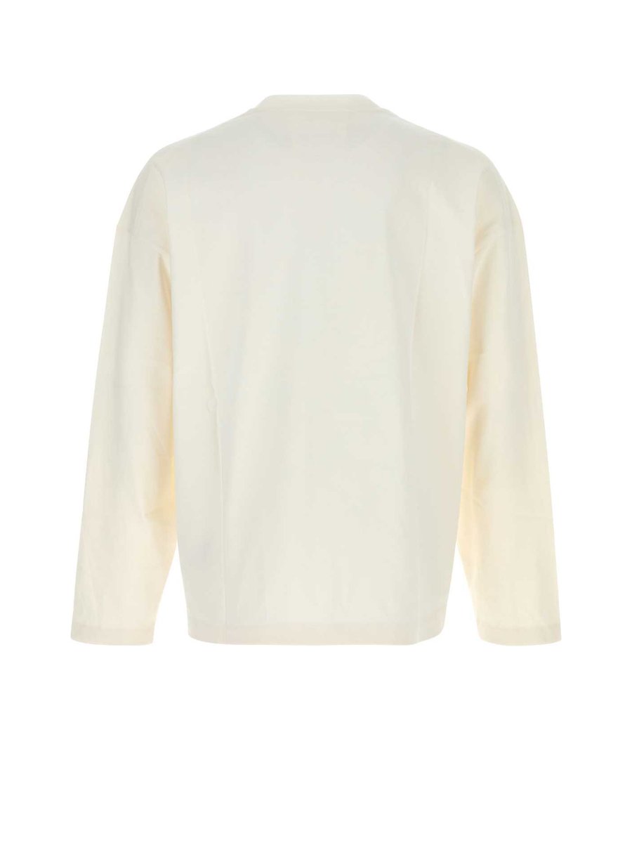 Jil Sander Long Sleeve T-Shirt in White Cotton
