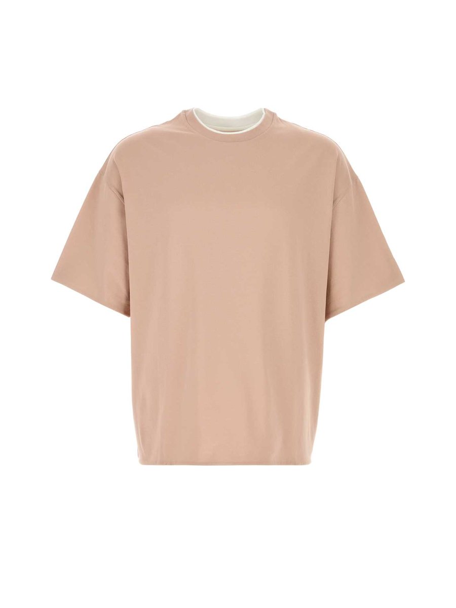 Jil Sander Double Layer T-Shirt in Pink Cotton