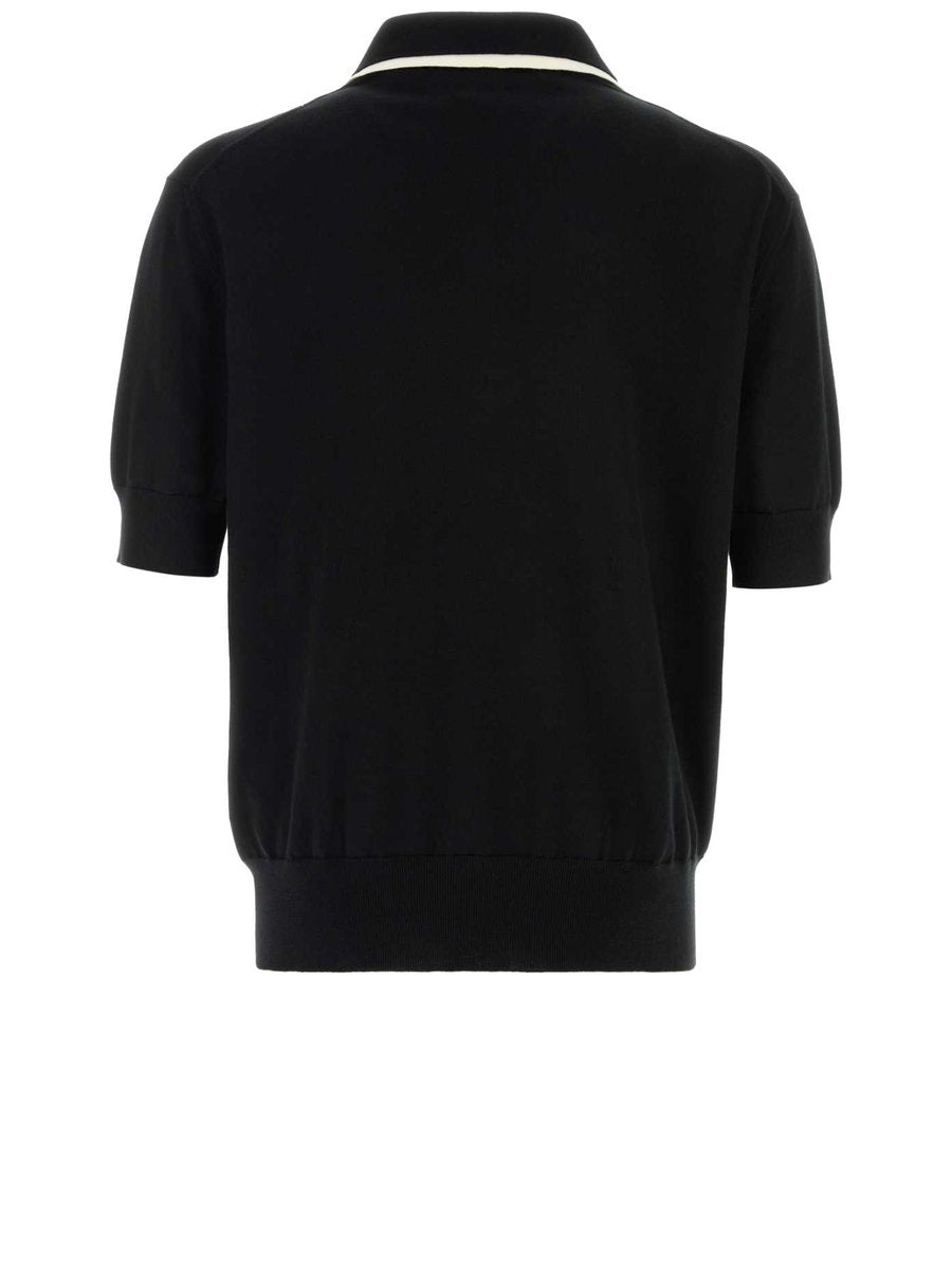 Jil Sander Polo T-Shirt in Black Cotton