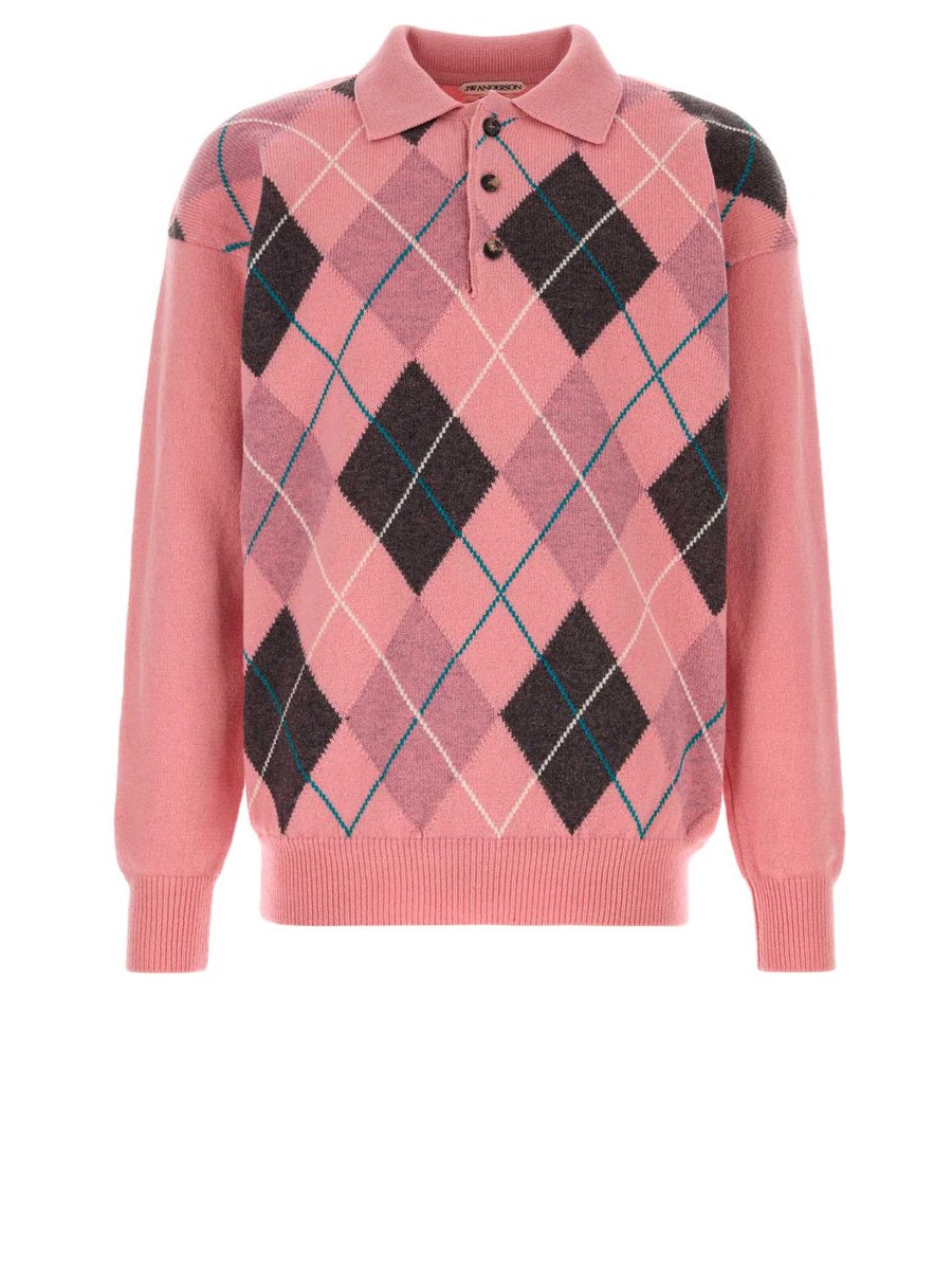 JW Anderson JWA x Pringle Polo in Pink Wool