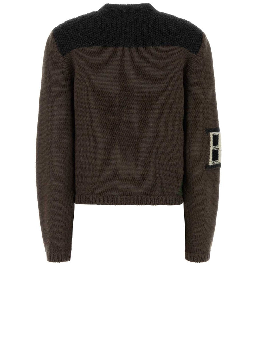 JW Anderson House Polo Cardigan in Brown Sheep Wool
