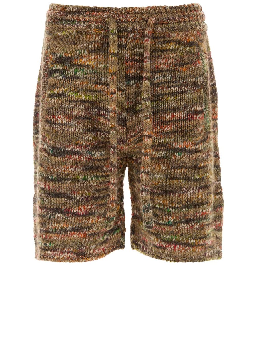 Alanui Grunge Beat Shorts in Multicoloured Virgin Wool and Acrylic
