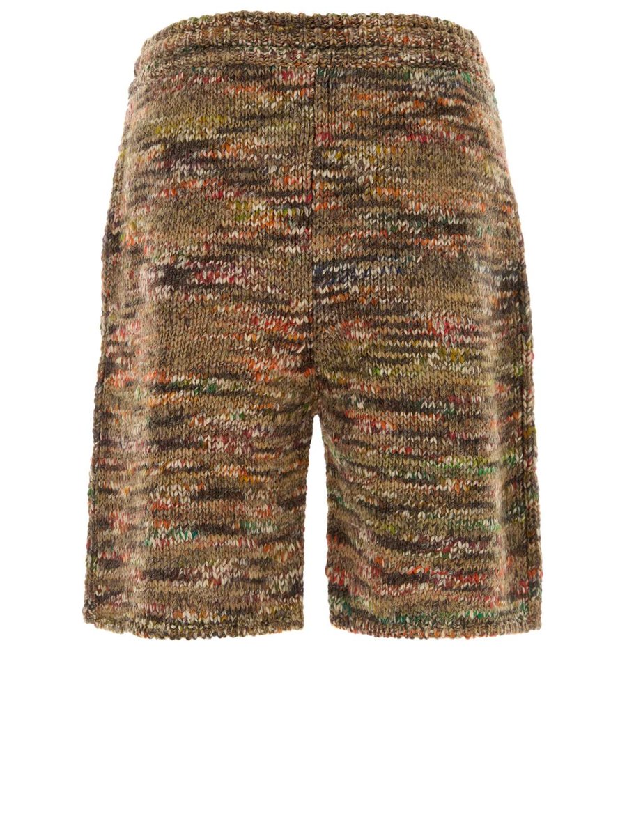 Alanui Grunge Beat Shorts in Multicoloured Virgin Wool and Acrylic