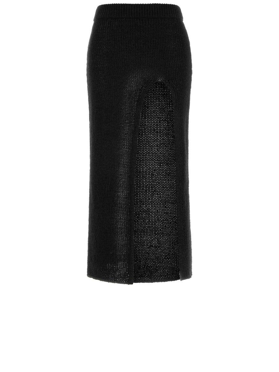 Alanui Island Memories Skirt in Black Polyester Cotton