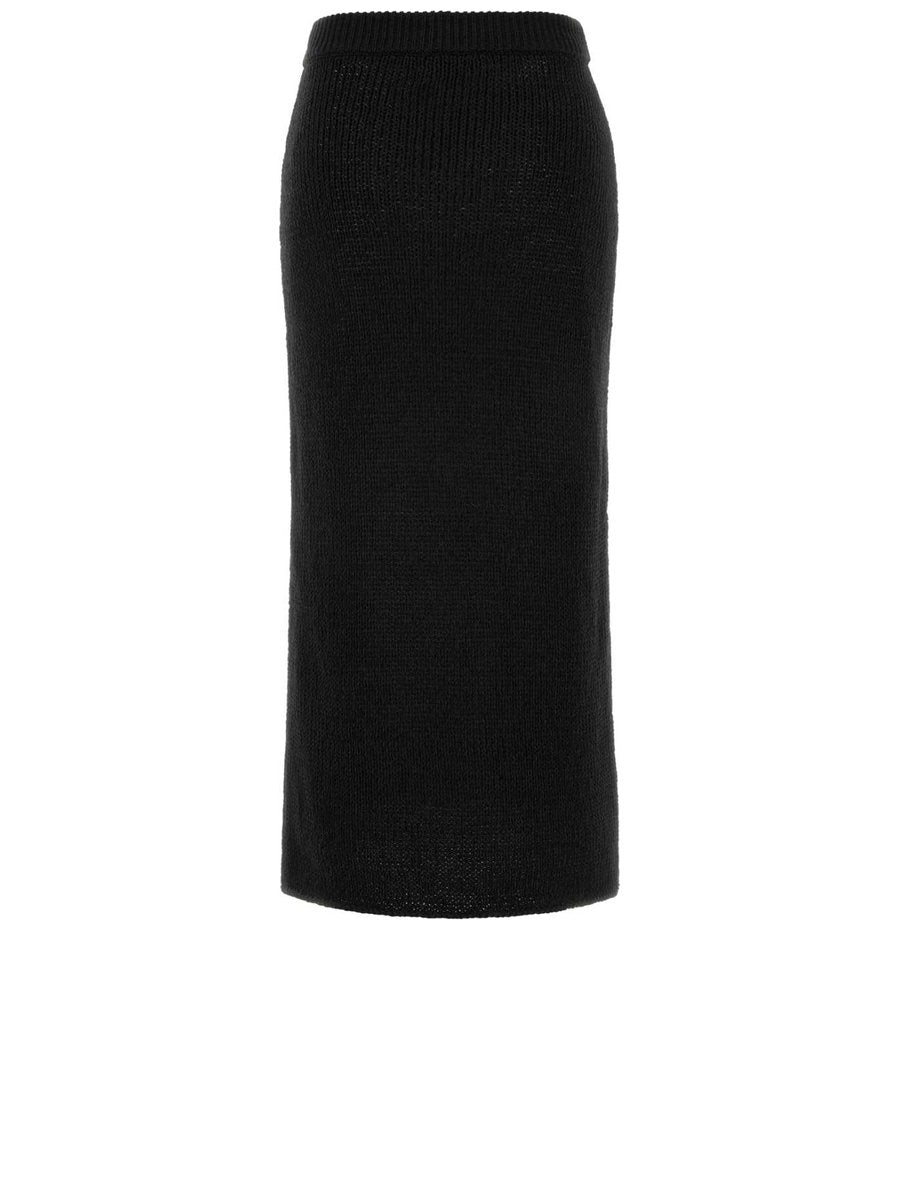 Alanui Island Memories Skirt in Black Polyester Cotton