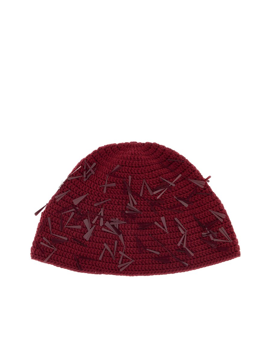Alanui Sunset On Manhattan Hat in Burgundy PVC and Cotton