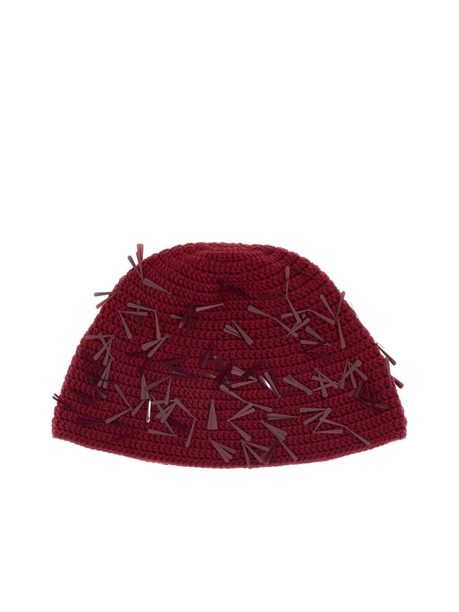 Alanui Sunset On Manhattan Hat in Burgundy PVC and Cotton