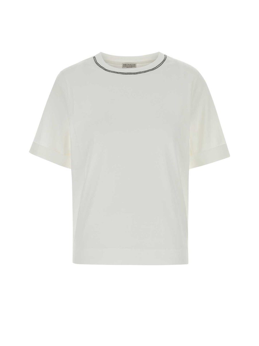 Brunello Cucinelli T-Shirt in White Cotton