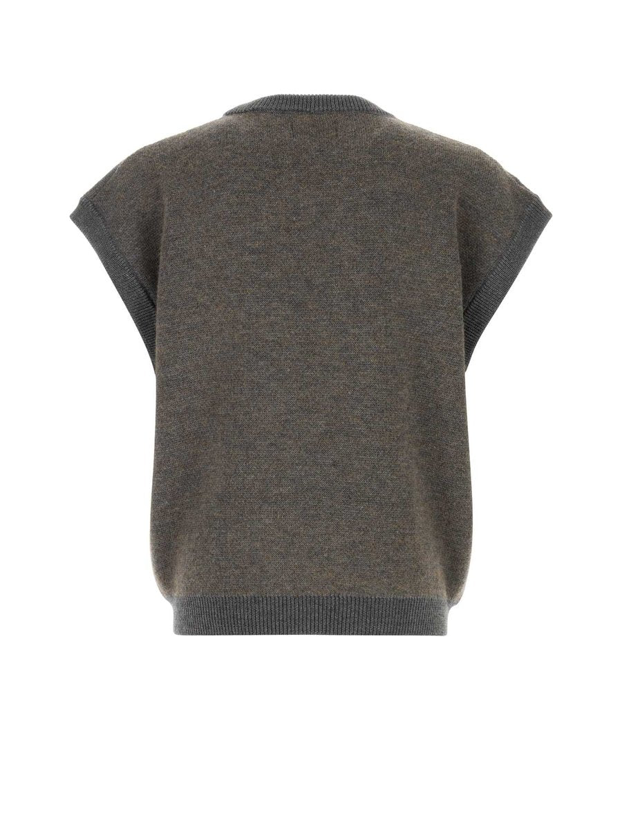 Magliano Teddy Bear Vest in Grey Wool Nylon
