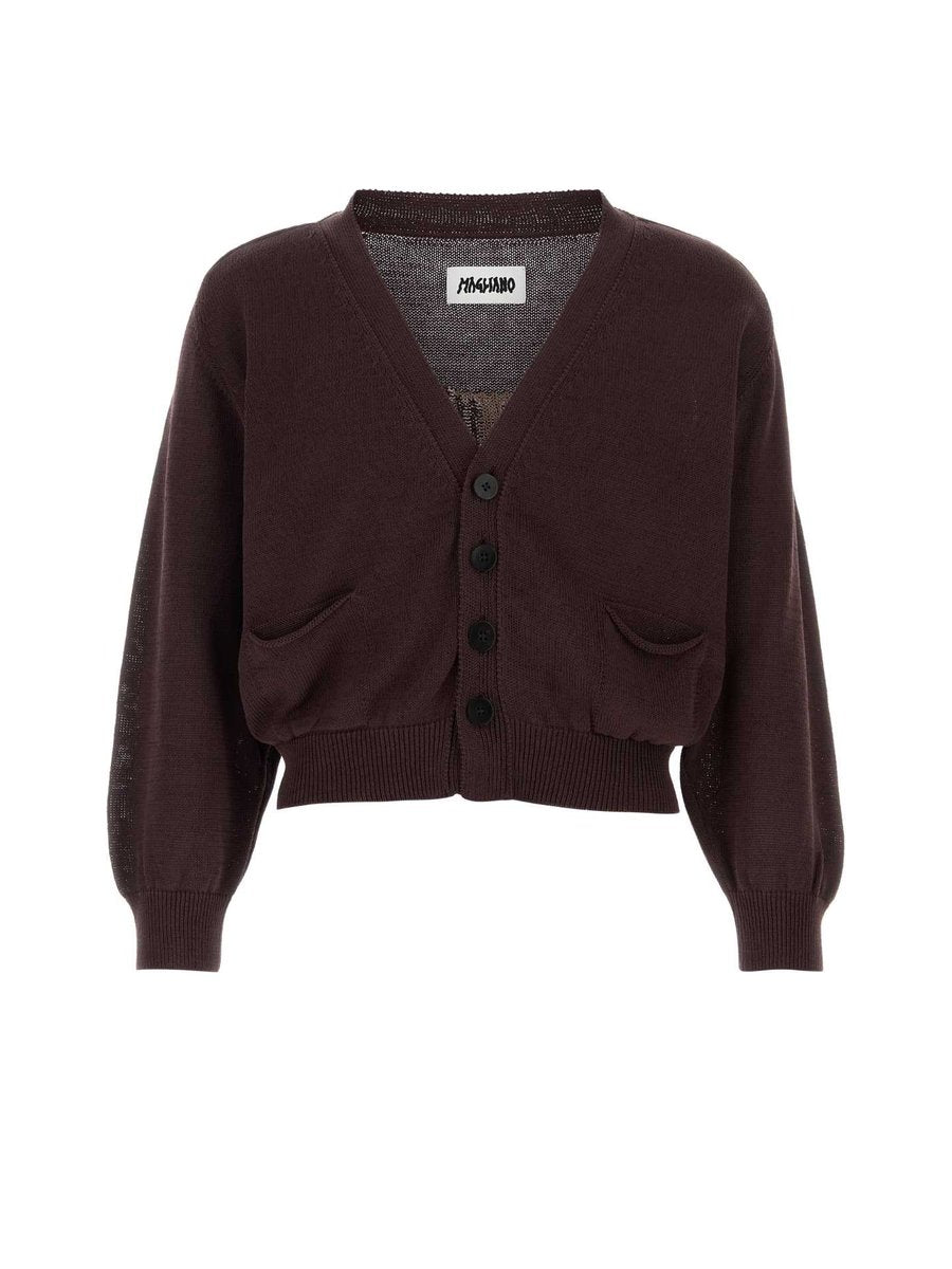 Magliano V Grampa Cardigan in Purple Cotton