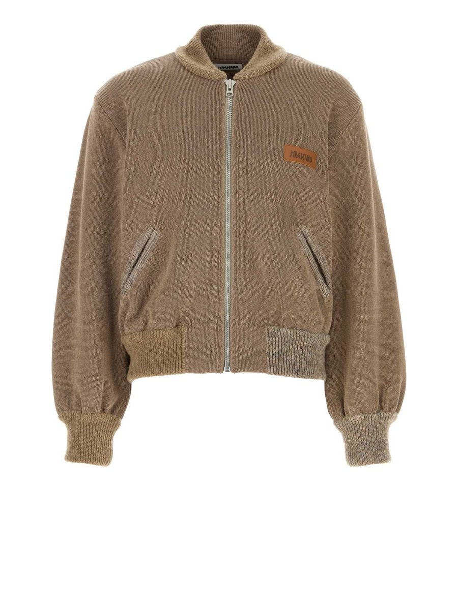 Magliano V Knitted Bomberone Jacket in Camel Cotton Mohair