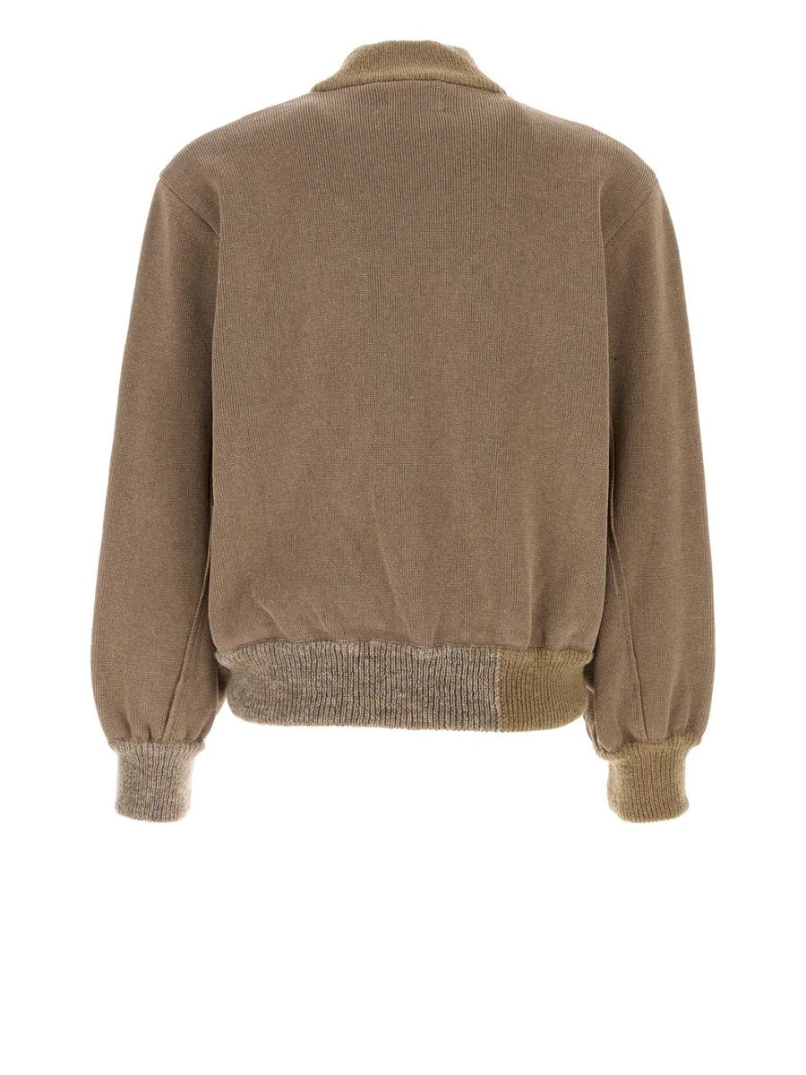 Magliano V Knitted Bomberone Jacket in Camel Cotton Mohair