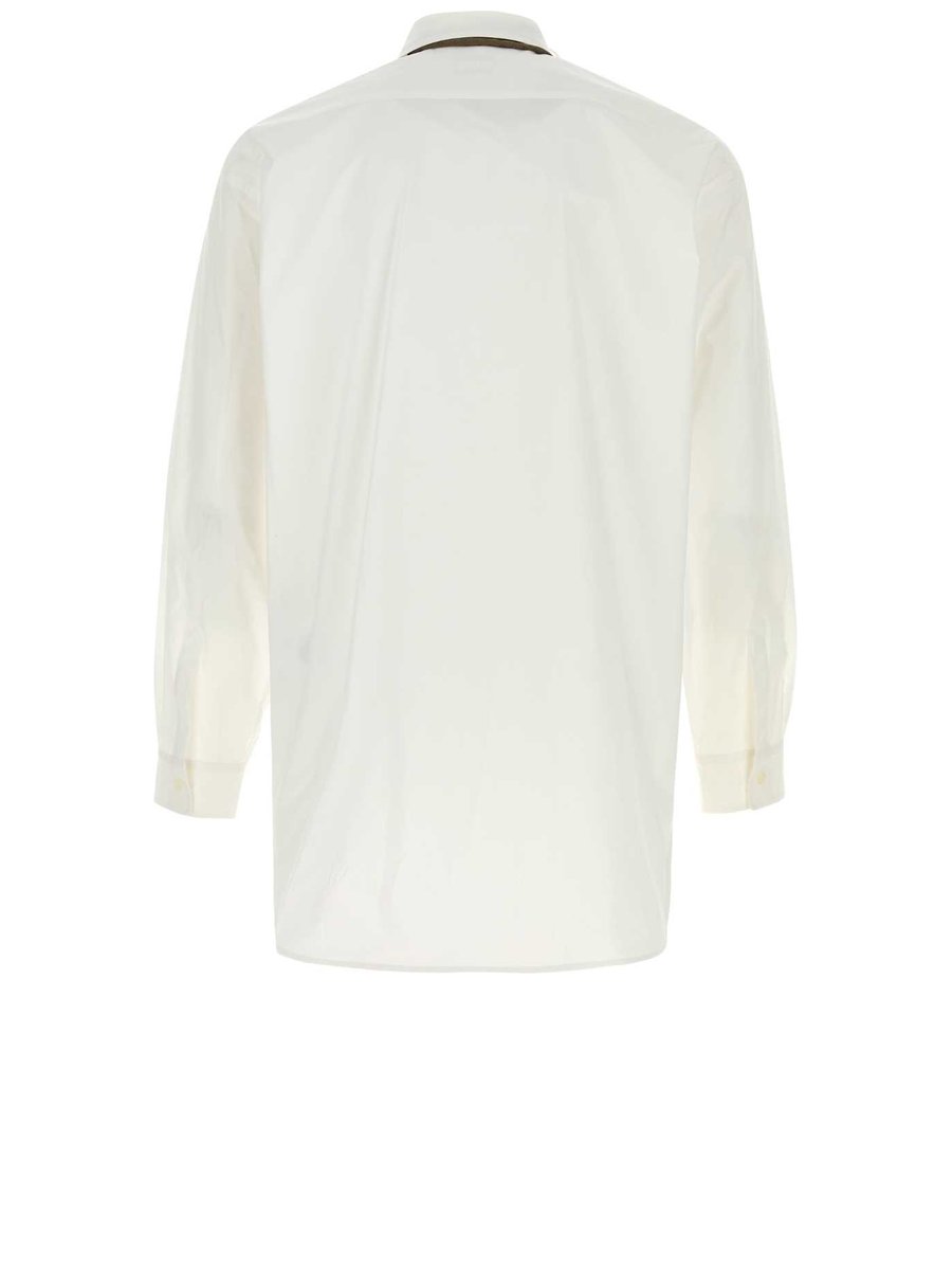 Magliano V Crispy Penna Long Sleeve Shirt in White Cotton